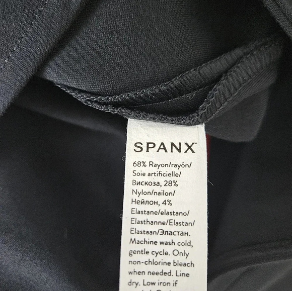 SPANX Perfect Jumpsuit Black V Neck Sleeveless One Piece Ponte Flare Pants NWT - Picture 5 of 7